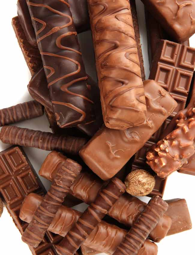 Assorted chocolate bars and pieces